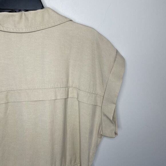 MADEWELL Romper Women 14 Khaki Tan Tie Waist NEW Muscle Tank Lyocell Linen NQ584 - Picture 8 of 12